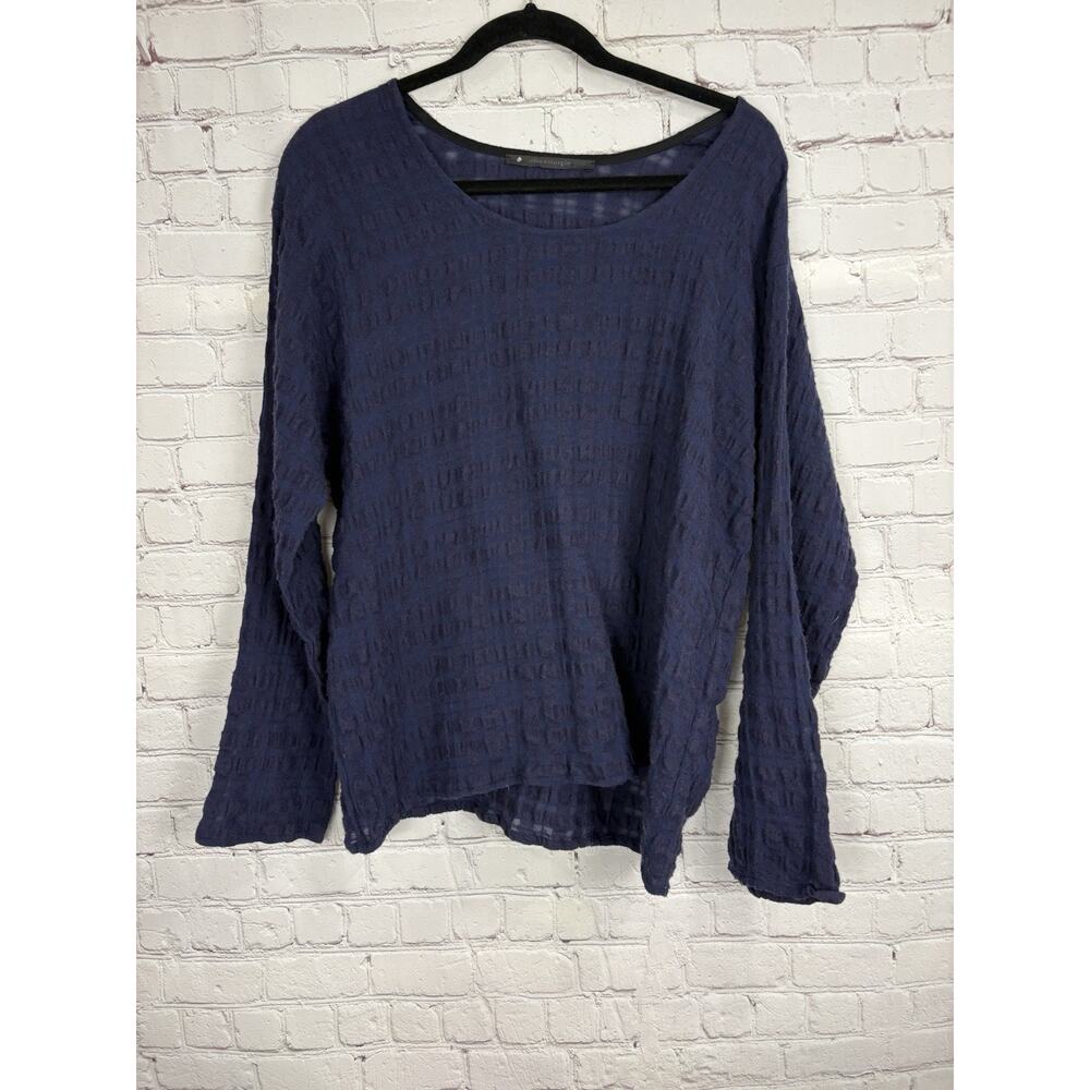 Elsa Esturgie cotton wool blend Textured blouse Long Sleeve Top Shirt Size 42